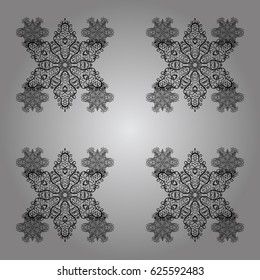 Vector oriental ornament. On gray and dark background with dark elements and with dark doodles. Original pattern.