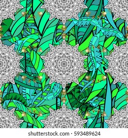 Vector oriental ornament. Seamless oriental ornament in the style of baroque. Traditional classic golden pattern. Golden pattern on background with golden elements.