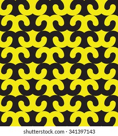 Vector oriental ornamental seamless pattern with black and yellow horns element. Abstract background.