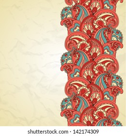 Vector oriental paisley ornate border