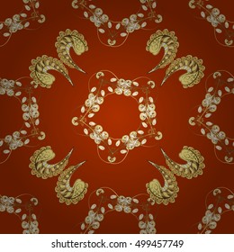 Vector oriental red background with gold ornament