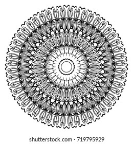 Vector oriental round pattern. for coloring page, greeting card, invitation, tattoo