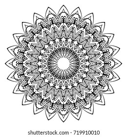 Vector oriental round pattern. for coloring page, greeting card, invitation, tattoo