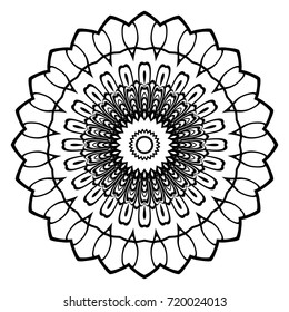 Vector oriental round pattern. for coloring page, greeting card, invitation, tattoo