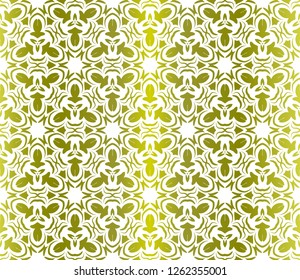 Vector Oriental Seamless Pattern With Abstract Floral And Leave Style. Paper For Scrapbook. Gradient color.