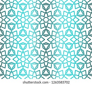 Vector Oriental Seamless Pattern With Abstract Floral And Leave Style. Paper For Scrapbook. Gradient color.