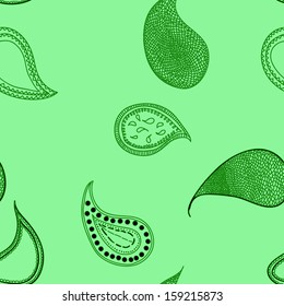 vector oriental seamless pattern with paisley
