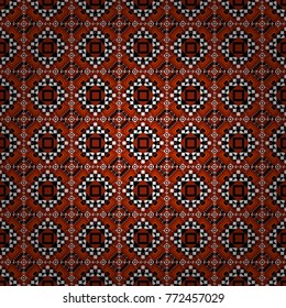 Vector oriental style in black, white and red colors. Seamless pattern in ethnic traditional style. Abstract vintage pattern with decorative tiles pattern.