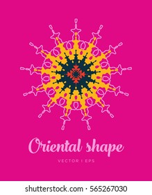 Vector oriental style, colorful elegant geometric symbol. Editable.