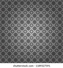 Vector oriental style in white, gray and black colors. Seamless pattern in ethnic traditional style. Abstract vintage pattern with decorative tiles pattern.