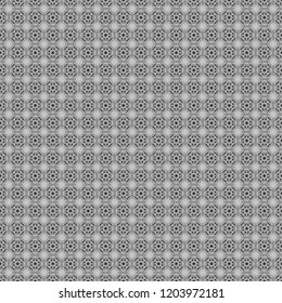 Vector oriental style in white, gray and black colors. Seamless pattern in ethnic traditional style. Abstract vintage pattern with decorative tiles pattern.