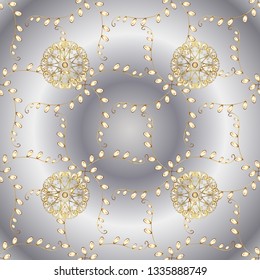 Vector. Oriental traditional hand painted seamless border for design. Abstract background. Paisley watercolor floral pattern tile with flowers, flores, leaves. Illustration in neutral and gray colors.