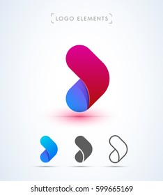 Vector origami 3d arrow logo design
