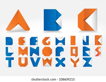 Vector Origami Alphabet Letters