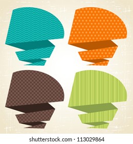 Vector origami background. Banner and speech bubbles.