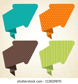 Vector origami background. Banner and speech bubbles.