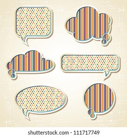 Vector origami background. Merry Christmas speech bubbles.