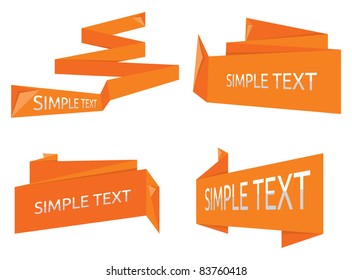 Vector origami banner collection