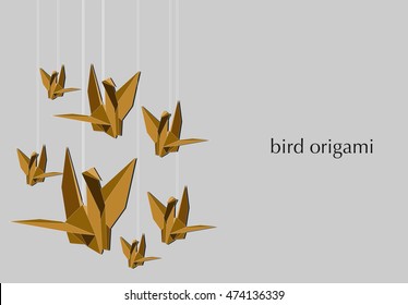 vector origami bird