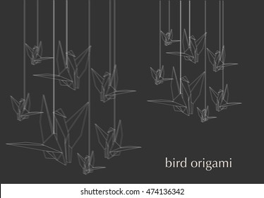 vector origami bird
