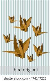 vector origami bird