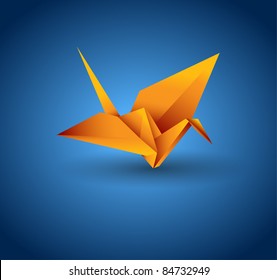 vector origami bird