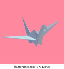 Vector Origami Bird Crane