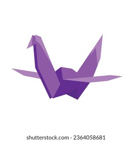 
Vector origami bird on white background.