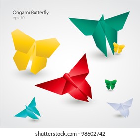 Borboletas Origami Vetoriais.