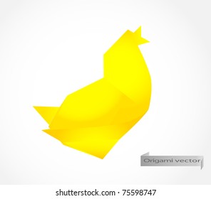 Vector Origami Chicken.