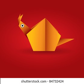 Vector Origami Chicken