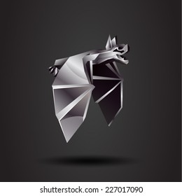 vector origami chrome bat