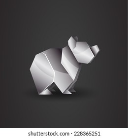 vector origami chrome bear