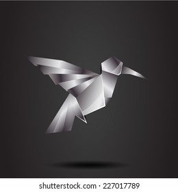 vector origami chrome colibri