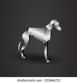 vector origami chrome dog. beagle