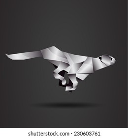 vector origami chrome jaguar