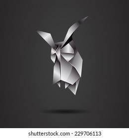 vector origami chrome owl