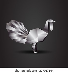 vector origami chrome turkey