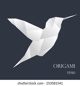 Vector origami colibri. Great for your design