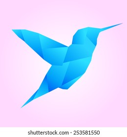 Vector origami colibri. Great for your design