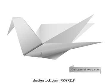 Vector origami crane