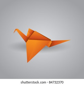 Vector origami crane