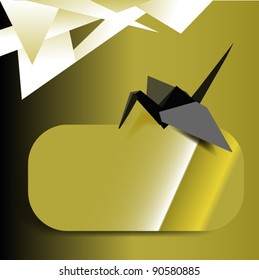 Vector origami crane