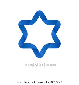 The Vector Origami David Star On White Background