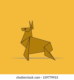 Vector Origami deer. Eps 10.