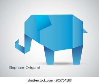 Vector origami elephant 