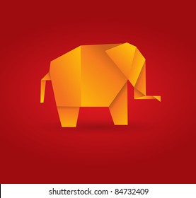 Vector origami elephant