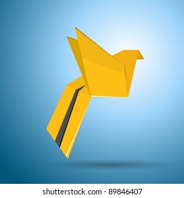 Vector origami flying bird