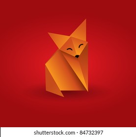 Vector origami fox