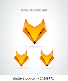 Vector origami fox logo icon